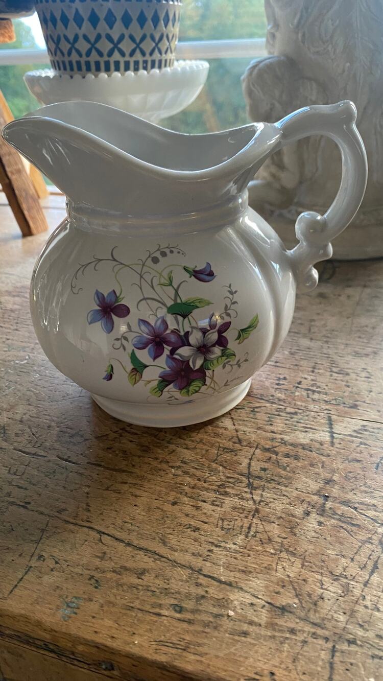 Vintage McCoy Pottery Pitcher  Violets/Pansies Pattern